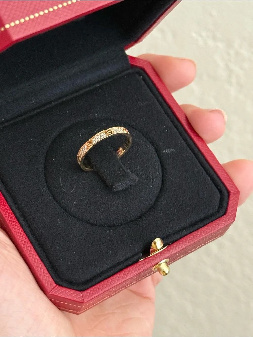 Brand new Cartier Gold Diamond Pavé Love Band